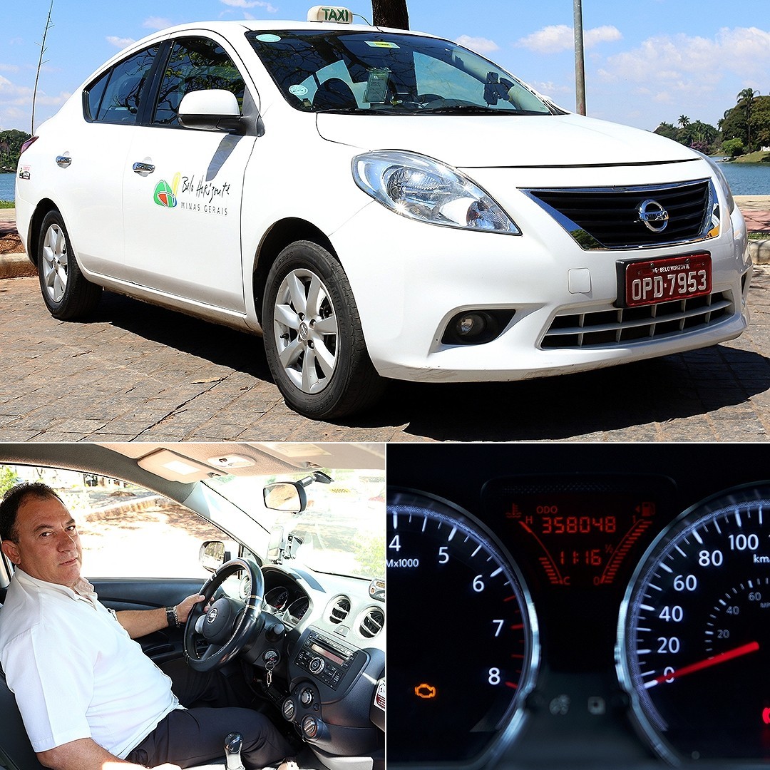 Nissan Versa SL 2013 - 360 MIL RODADOS! Será que o sedã japonês aguenta o tranco? Um taxista de Belo Horizonte diz que sim.  José Nunes, com 30 anos de profissão, roda diariamente há três anos com o modelo fabricado no México e afirma que o Versa nunca o deixou na mão. O taxista é conhecido no ponto do bairro Planalto e o odômetro acusa: já rodou mais de 358 mil quilômetros, o suficiente para dar nove voltas ao redor da Terra! O Versa já tem mais de 90 mil unidades vendidas no Brasil  desde seu lançamento em 2011, como modelo importado do México. Desde 2015 é fabricado na planta de Resende (RJ). Neste ano, o carro passou a ser oferecido com opção do câmbio automático  XTRONIC CVT. #CarroEsporteClube #Nissan #Versa Fotos: Nissan