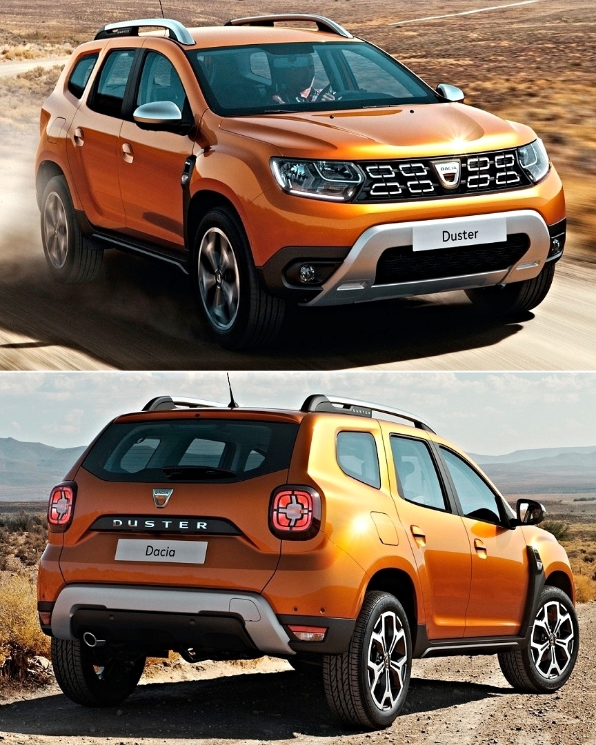 Dacia Duster 2018 Grupo Renault revelou nesta quarta-feira as primeiras imagens do ‘all new Duster’. Para quem imaginava uma revolução no design, o  SUV da marca romena ficou mais robusto, mas mantém as linhas originais do modelo. Mais de um milhão de unidades já foram vendidas em todo mundo, inclusive no Brasil, onde é vendido pela ‘grife’ Renault. Nas mudanças, o carro ganhou nova assinatura com luzes diurnas em LED, nova grade, para choque e vincos sobre o capô. Na lateral, o para brisa invade 100mm a mais em relação ao modelo atual, além de novas rodas e barras no teto. Na parte traseira, linhas horizontais e luzes posicionadas nos cantos extremos para aumentar a posição sólida do carro. As lanternas também são nova (não lembra o Renegade?). Esse cor, laranja Atacama, também é inédita. A marca anuncia novos equipamentos e um interior completamente redesenhado. No entanto, tais detalhes só serão revelados no lançamento previsto para dia 12 de setembro no Salão do Automóvel de Frankfurt. Expectativa que seja lançado no Brasil no próximo ano