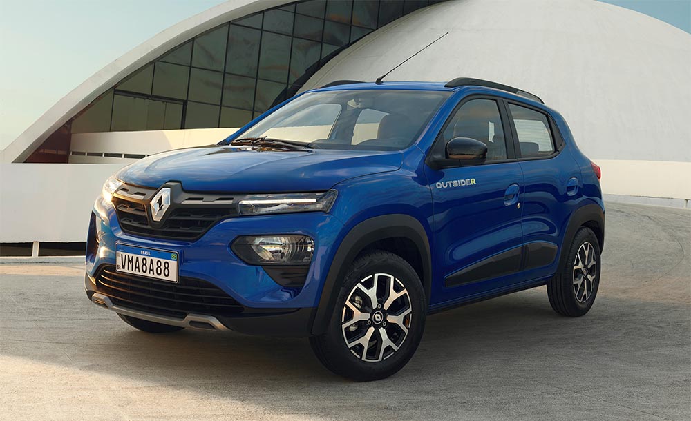 Renault Kwid 2022 ganha novo visual na dianteira e terá rodas de liga-leve com três pinos