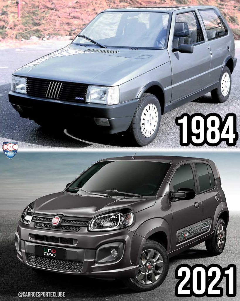 Comparativo entre o último e o primeiro Fiat Uno