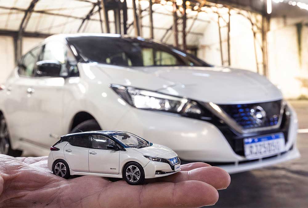 Nissan Leaf: miniatura e unidade real estarão no 3º Salão Diecast Brasil 2022