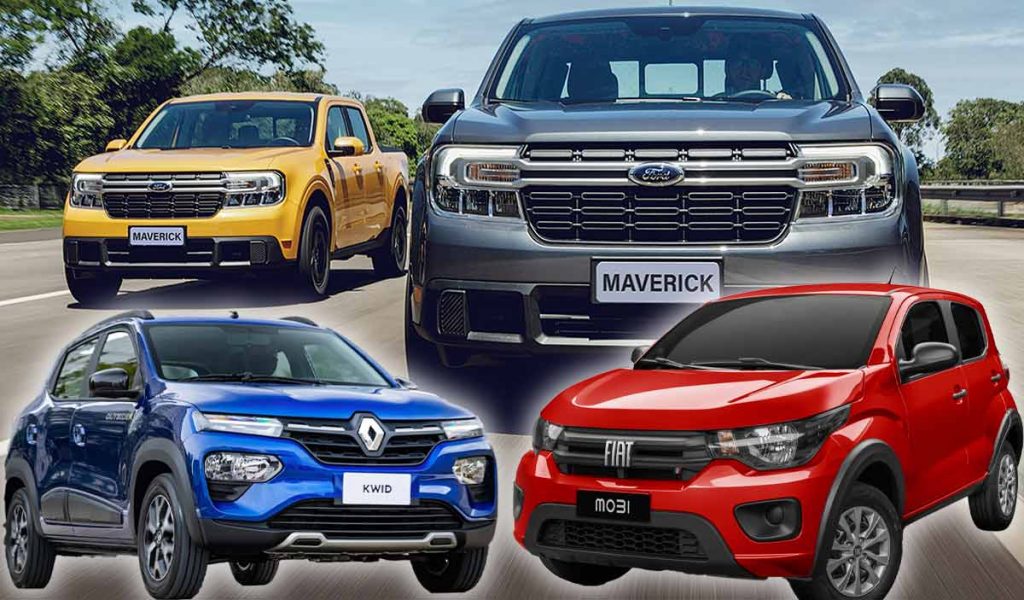 Ford Maverick, Renault Kwid e Fiat Mobi: valor agregado ajuda no faturamento por carro