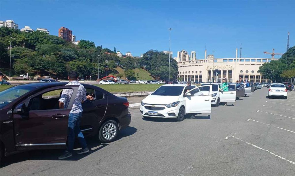 Greve des motoristas de Uber e 99: protesto em São Paulo (foto: Eduardo Lima de Souza/Divulgação)